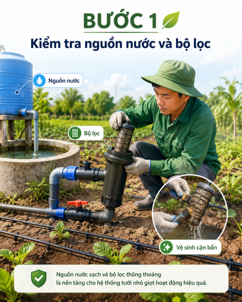 Bảo trì hệ thống tưới nhỏ giọt: Checklist 5 bước đơn giản, dễ làm